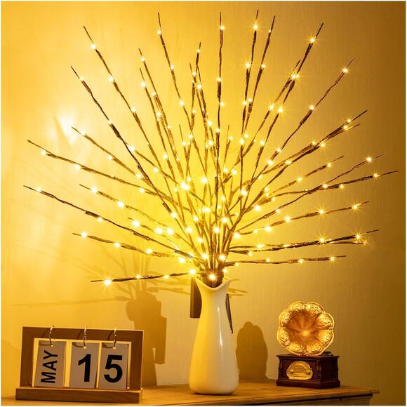 Twig Lights 3 Pack 60 LED Prelit Branches USB Plug In Decorative Vase Tree Light - Picture 3 of 6